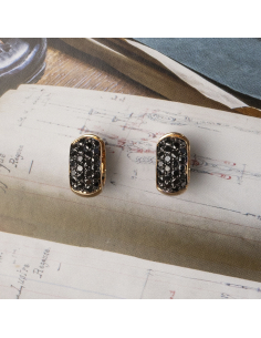 Black Diamond Hoop Earrings Rose Gold | Luxury Jewellery