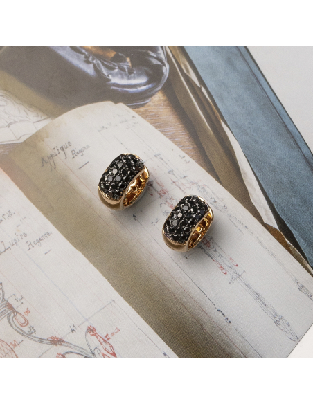 Pendientes Aro Diamantes Negros Oro Rosa | Joyería de Lujo