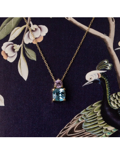 Necklace 18Kt Yellow Gold 18Kt Blue Topaz Amethyst | Jewellery