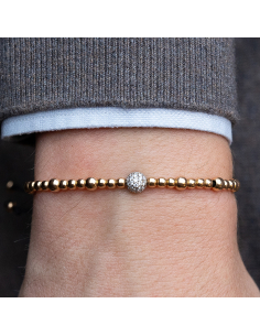 Yellow Gold and Diamonds Macramé Thread Bracelelet | Shiny Dial