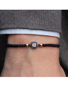 Pulsera Oro Rosa Diamantes Zafiros | Elegancia Celestial | PR Joyeros