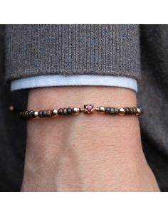 Boldness on your wrist | Macramé Wire Bracelet with Ruby and 18K Gold