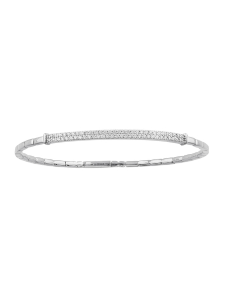 Brazalete Oro Blanco Pavé Diamantes | Elegancia Atemporal | PR Joyeros