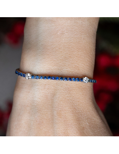 Pulsera Rivière Zafiros Diamante | Elegancia Nocturna | PR Joyeros
