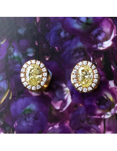 Pendientes de Botón Personalizados - Oro Rosa y Diamantes