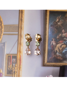 Rose Gold Earrings with Multicolored Gemstone: A Parade of Elegance