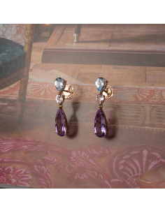 Rose Gold Topaz Morganite Amethyst Earrings | Elegance and Sophisticat