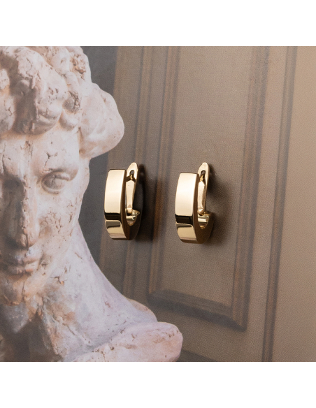 Criolla Oro Amarillo Alargada | Diseño Minimalista | Joyería de Lujo