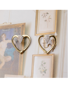 Pendientes Corazón Oro Amarillo 18kt con Pavé de Diamantes