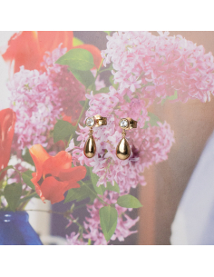 Rose Gold Drop Earrings with Topaz: Elegance and Sophistication