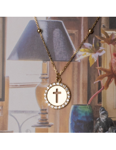 Yellow Gold Cross Diamond Necklace | Elegance and Faith