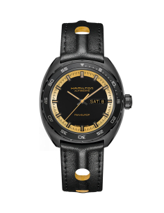 Hamilton Pan Europ Black & Gold: Hollywood glamour on your wrist.