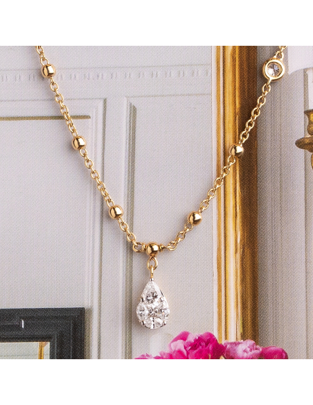 Collar de Oro Rosa de 18Kt con Diamantes – Sofisticación y Brillo