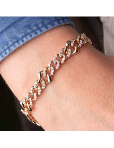 Pulsera de oro rosa 18Kt con diamantes: lujo y sofisticación