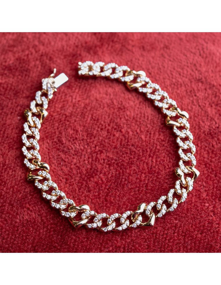 Pulsera de oro rosa 18Kt con diamantes: lujo y sofisticación