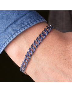 Pulsera de oro blanco 18Kt con zafiros: lujo y distinción 2