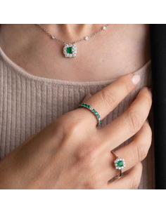 Emerald and diamond necklace in white gold - High Jewellery | PR Joyer 2