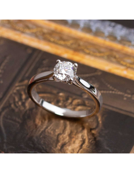 Engagement Ring in White Gold with Diamond | PR Jewellers