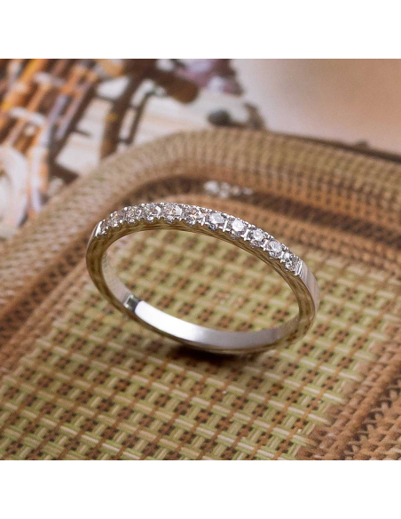 White Gold Wedding Ring with Brilliant Diamonds | PR Jewellers