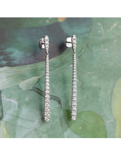 Yumi white gold long earrings with diamonds | PR Joyeros