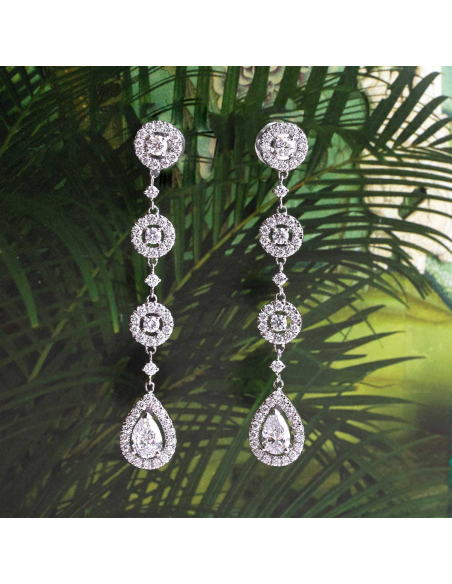 Pendientes largos oro y diamantes – Impacto y elegancia | PR Joyeros