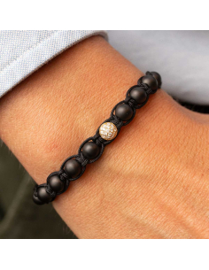 Ceramic and rose gold bracelet with pavé diamonds | PR Jewellers