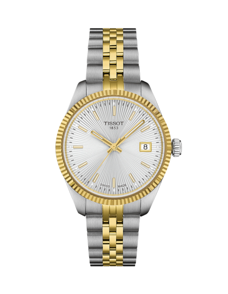 Tissot Two-Tone Bisel Estriado - Reloj Elegante y Versátil
