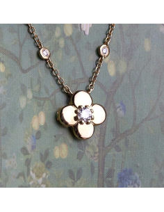 Aadhila gold and diamond necklace - Floral outline and eternal shine |