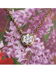 18K gold necklace with central diamonds - Minimalist Luxury - PR Joyer