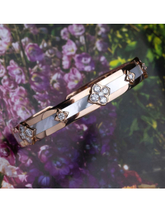 18kt rose gold bracelet with mother of pearl and diamonds | PR Jewelle