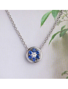 White gold necklace with sapphires and diamond - PR Joyeros
