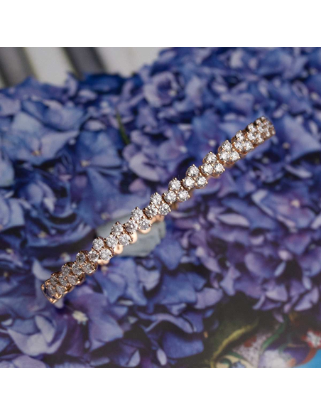 Brazalete oro rosa y diamantes brillantes – PR Joyeros