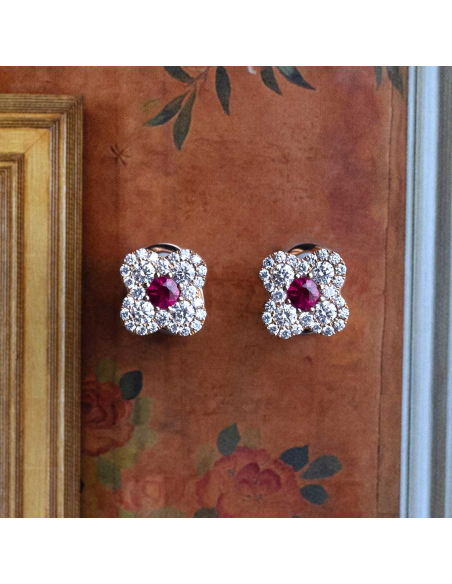 Elegantes Pendientes de Botón con Rubies - Regalo Ideal - PR Joyeros