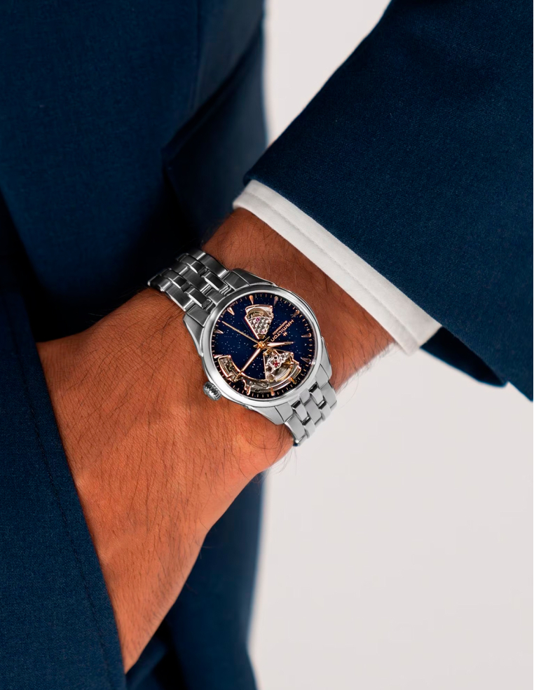 Hamilton Jazzmaster Open Heart Blue: | PR Joyeros