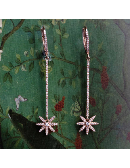 18kt Rose Gold Earrings with Diamonds - Radiant Elegance