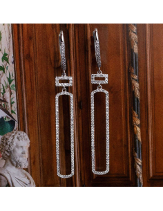 18kt White Gold Earrings with Diamonds - Modern Elegance