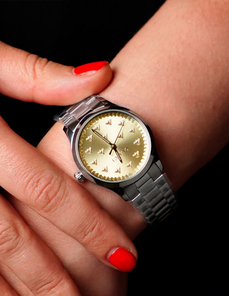 Gucci G-Timeless Bee Watch, 32mm - Gold Dial