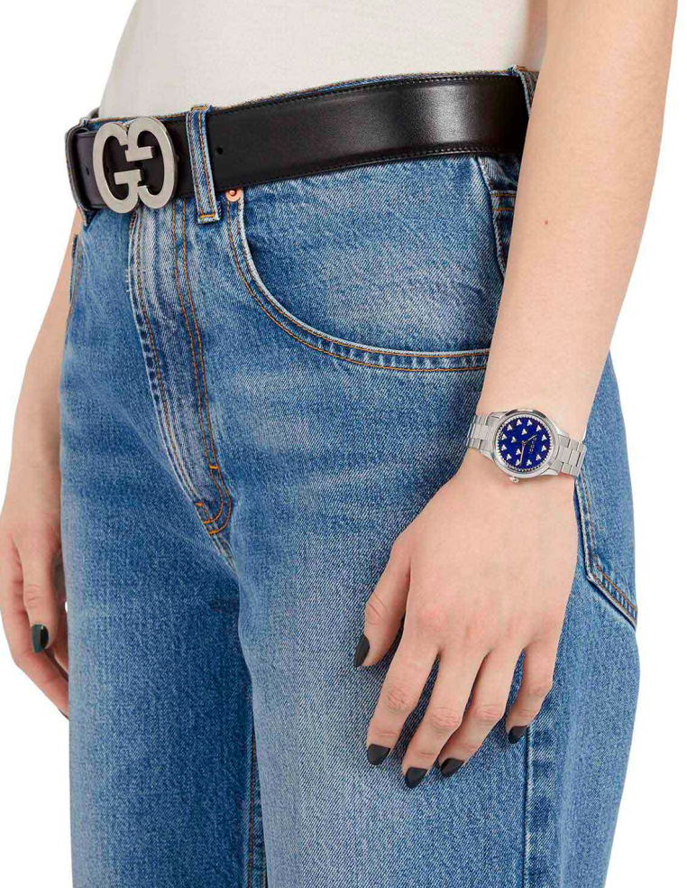 Gucci G-Timeless Bee Watch, 32mm - Dark Blue