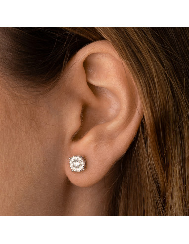 Rosette earrings with diamonds - Unrivalled Elegance