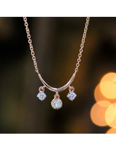 18kt rose gold necklace with brilliant diamonds | PR Jewelers