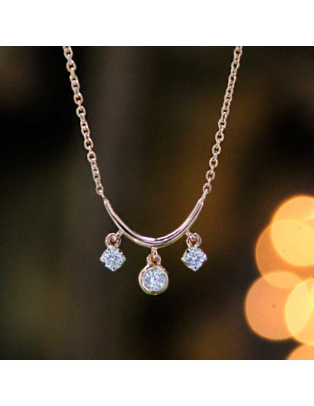 18kt rose gold necklace with brilliant diamonds | PR Jewelers