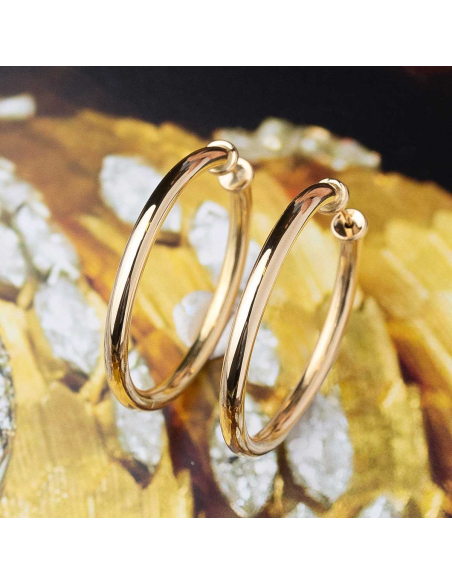 Pendientes aro oro amarillo 18Kt 30mm · Elegancia chic | PR Joyeros