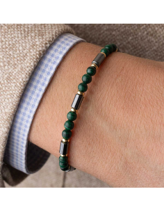 Pulsera macramé oro 18Kt y hematites – Elegancia versátil | PR Joyeros