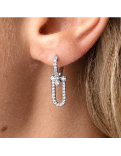 Pendientes Oro Blanco 18Kt con Diamantes | Lujo Moderno