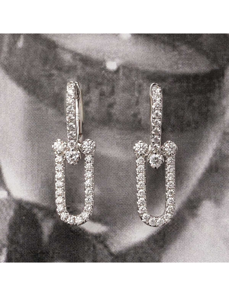 Pendientes Oro Blanco 18Kt con Diamantes | Lujo Moderno