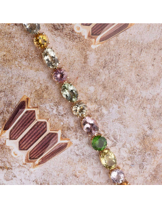 18kt gold bracelet with multicoloured tourmalines | Elegancia PR Jewel 2