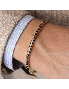 Rose gold riviere bracelet with black diamonds – PR Jewellers