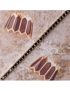 Rose gold riviere bracelet with black diamonds – PR Jewellers 2