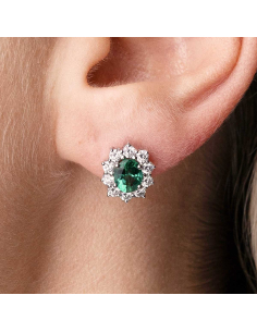 Pendientes oro blanco esmeraldas y diamantes – PR Joyeros 2