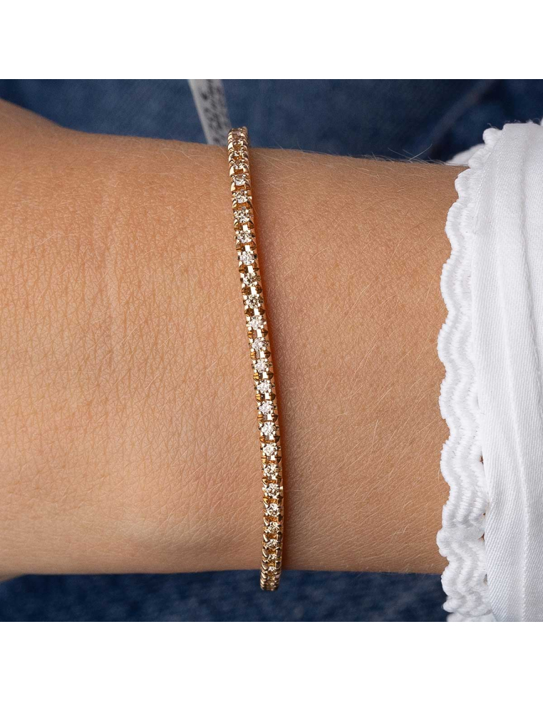 Bracelet riviére rose gold with brown diamonds 18 Kt – PR Jewellers